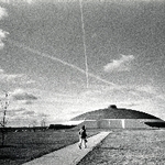 1960's person walking down path